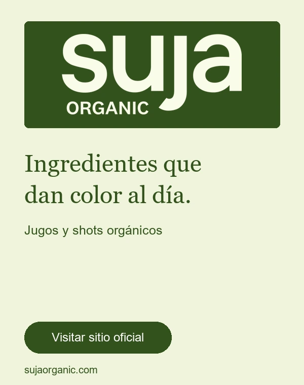 Suja Organic · Jugos y shots orgánicos · Visitar sitio oficial (abre en otra pestaña)
