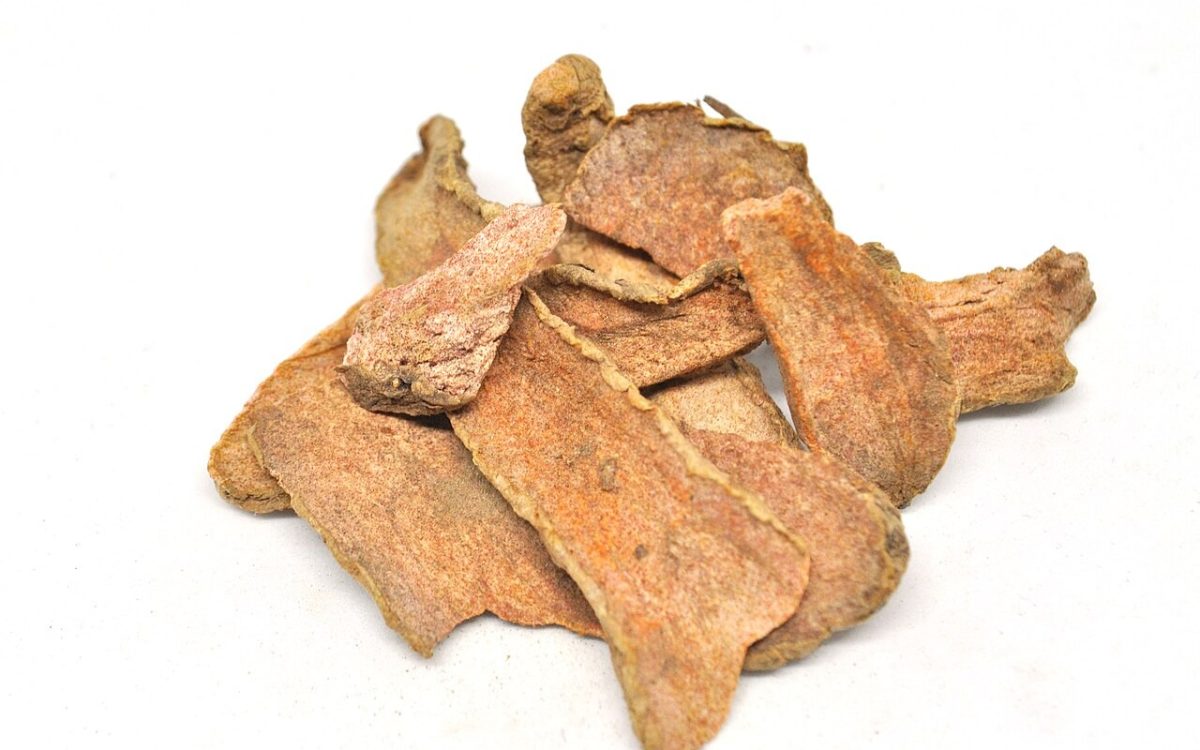 Dried turmeric roots, from Madagascar.