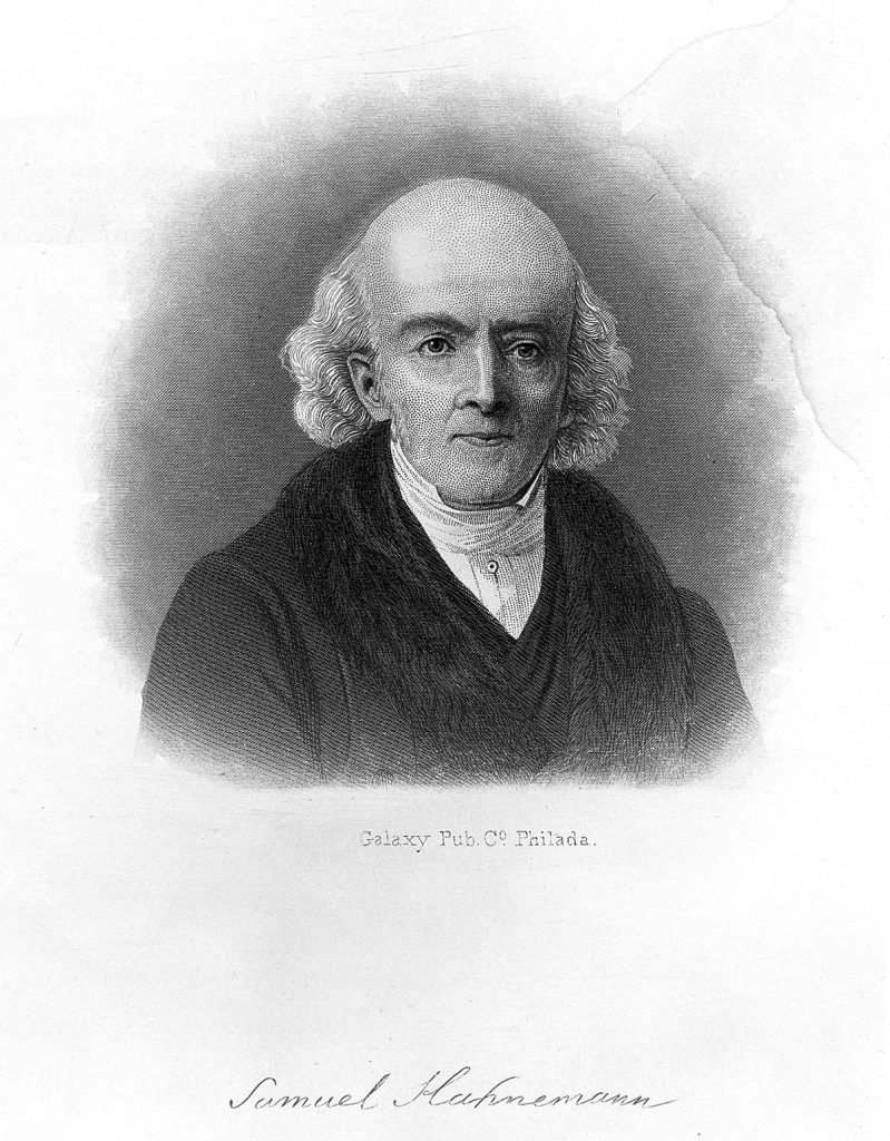 Retrato histórico de Samuel Hahnemann.